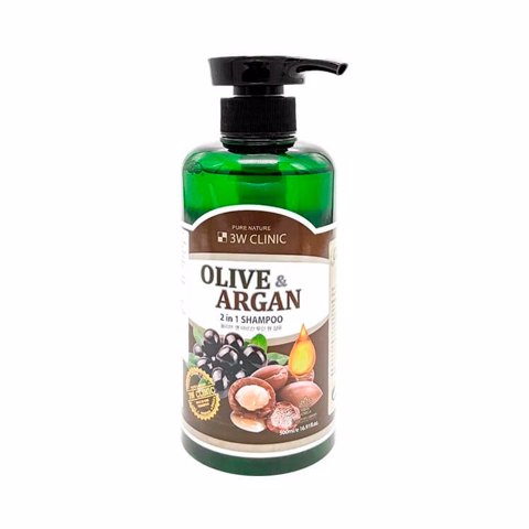 3W CLINIC OLIVE & ARGAN 2IN1 SHAMPOO (500ml)