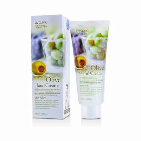 3W CLINIC MOISTURIZING HAND CREAM OLIVE (100ml)