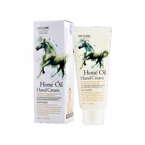 3W CLINIC MOISTURIZING HAND CREAM HORSE OIL (100ml)