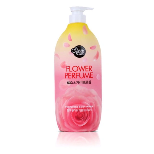 SHOWER MATE FLOWER PERFUME PINK ROSE & CHERRY PERFUMED BODY WASH 900ml