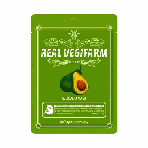 FORTHESKIN SUPER FOOD REAL VEGIFARM DOUBLE SHOT MASK AVOCADO (10ea)