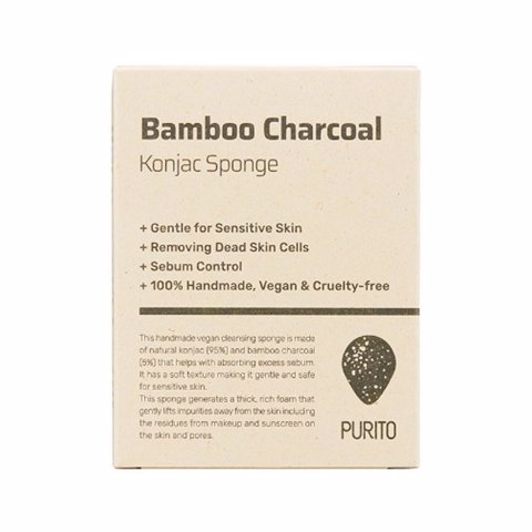 PURITO BAMBOO CHARCOAL KONJAC SPONGE (1ea)