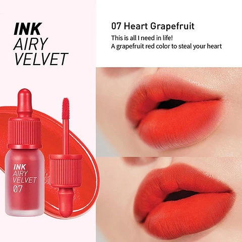 PERIPERA #07 HEART GRAPEFRUIT INK AIRY VELVET (4gr)