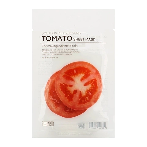 TENZERO SOLUTION REJUVENATING TOMATO SHEET MASK (25ml * 10ea)