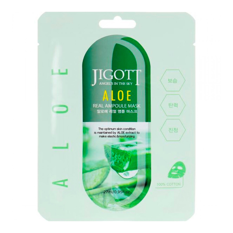 JIGOTT ALOE REAL AMPOULE MASK (27ml * 10ea)