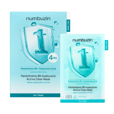 NUMBUZIN NO.1 PANTOTHENIC B5 HYALURONIC ACTIVE CLEAR MASK (26ml * 4ea)
