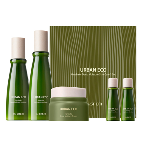 THE SAEM URBAN ECO HARAKEKE DEEP MOISTURE SKIN CARE 3 SET (150ml + 150ml + 50ml)