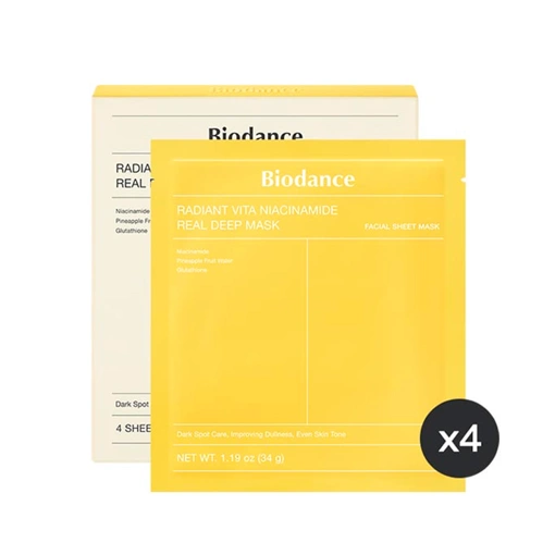 BIODANCE RADIANT VITA NIACINAMIDE REAL DEEP MASK (4sheets * 34gr)