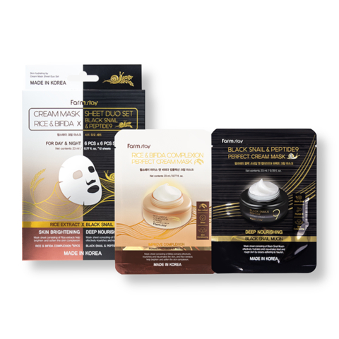FARM STAY CREAM MASK SHEET DUO SET (23ml * 12ea)