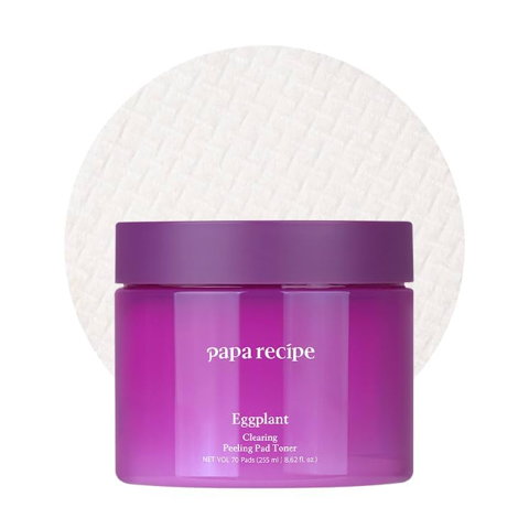 PAPA RECIPE EGGPLANT CLEARING PEELING PAD TONER (255ml / 70ea)