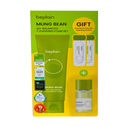 BEPLAIN MUNG BEAN PH-BALANCED CLEANSING FOAM SET (80ml + 30ml + 1ml * 2ea)