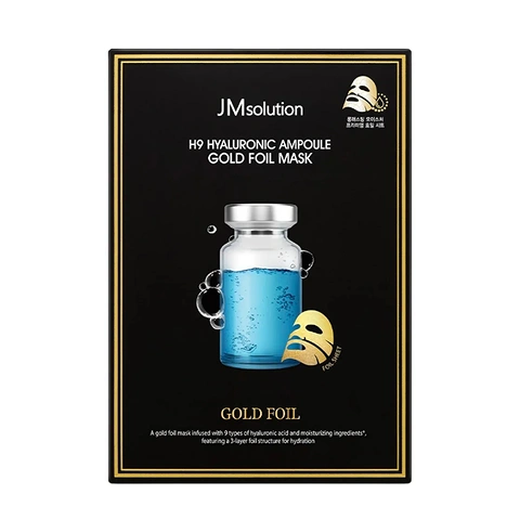 JM SOLUTION H9 HYALURONIC AMPOULE GOLD FOIL MASK (35ml * 10ea)