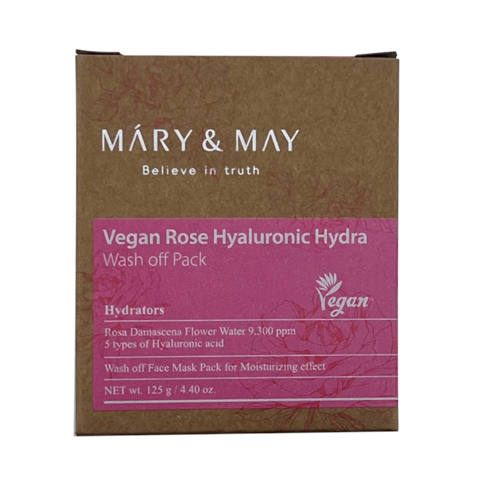 MARY&MAY VEGAN ROSE HYALURONIC HYDRA WASH OFF MASK (125gr)