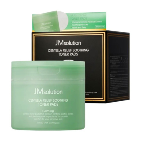 JM SOLUTION CENTELLA RELIEF SOOTHING TONER PADS (100pads)
