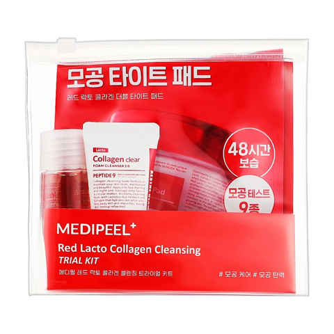 [SALE] MEDI-PEEL RED LACTO COLLAGEN CLEANSING TRIAL KIT (20ml + 15ml + 4pcs)