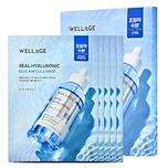 WELLAGE REAL HYALURONIC BLUE AMPOULE MASK (27ml * 5ea)
