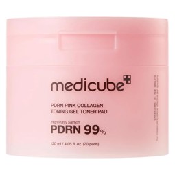 MEDICUBE PDRN PINK COLLAGEN TONING GEL TONER PAD (120ml, 70pads)