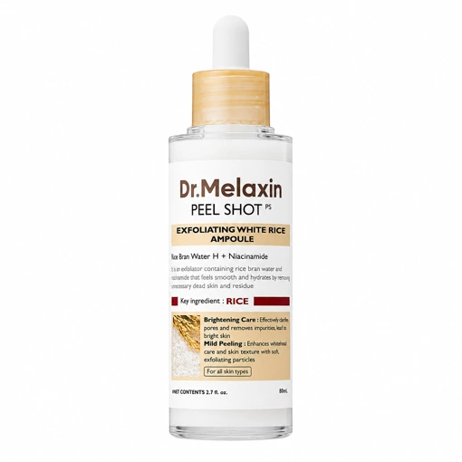 DR.MELAXIN PEEL SHOT EXFOLIATING WHITE RICE AMPOULE (80ml)