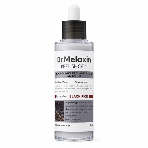 DR.MELAXIN PEEL SHOT EXFOLIATING BLACK RICE AMPOULE (80ml)
