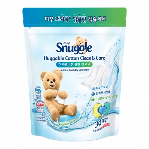 SNUGGLE HUGGABLE COTTON CLEAN&CARE CAPSULE LAUNDRY DETERGENT (456g/15.2g×30ea)