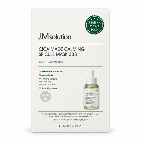 JMSOLUTION CICA MADE CALMING SPICULE MASK 333 (24ml×10ea)