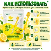 HR MEDICAL QUICK CLEAN 5-IN-1 TOOTHBRUSH LEMON MINT (10ea)